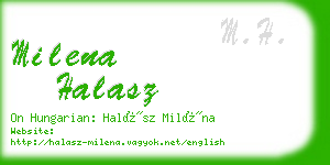 milena halasz business card
